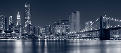 Черно-белые фотообои «Ночной город»